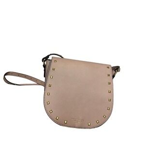 Victoria Secret Fashion Women Saddle Crossbody Bag Purse Blush Pink‎ Gold Studs
